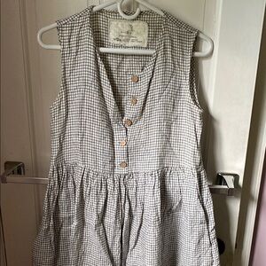 Not Perfect Linen small checks Mama Dress